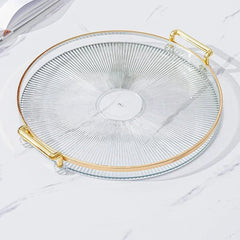 Round Trays for Coffee Tables – Acrylic Decorative Organizer Serving Plate - Hurbane Home