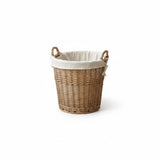 Round Wicker Hamper with Liner - Eco - Friendly Laundry Basket for Stylish Storage - Wicker Laundry Basket - Hurbane Home