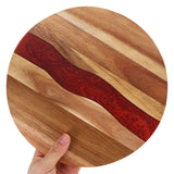 Round Wood Cutting Board – Resin Reinforced Hardwood Kitchen Block - Wood Cutting Boards - Hurbane Home