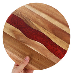 Round Wood Cutting Board – Resin Reinforced Hardwood Kitchen Block - Wood Cutting Boards - Hurbane Home