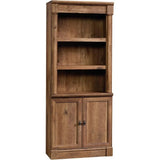 Rustic Bookshelf – Vintage Oak Bookcase with Doors - Rustic Wood Bookcase - Hurbane Home