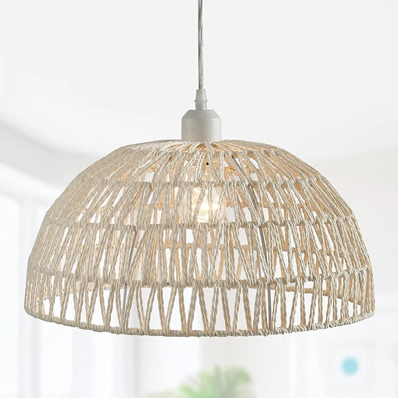 Rustic rope pendant light - lifestyle dining