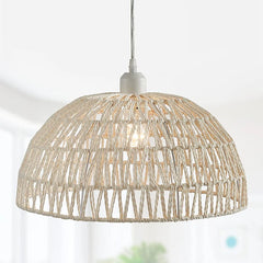 Rustic rope pendant light - lifestyle dining