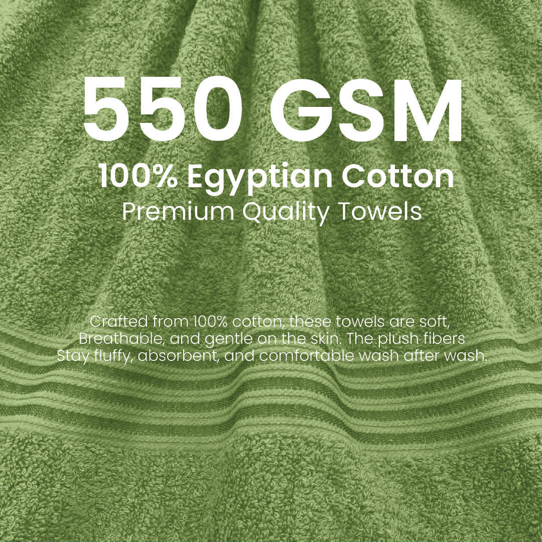 Premium Bath Towel Sets – 100% Egyptian Cotton, 550 GSM, 4 and 8-Piece Sets