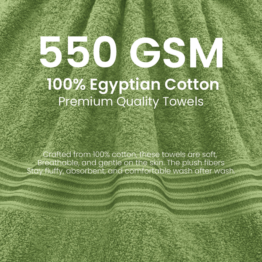 Premium Bath Towel Sets – 100% Egyptian Cotton, 550 GSM, 4 and 8-Piece Sets