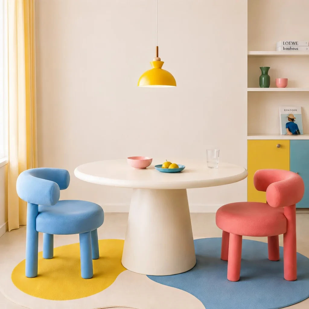 Side profile of the tapered pendant shade with copper stem and wood accent