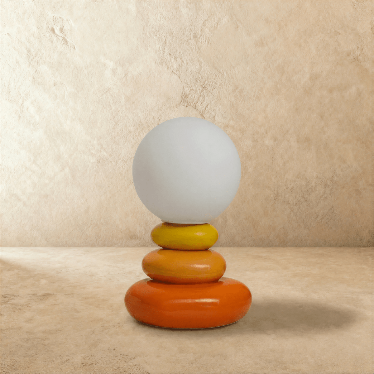Sculptural stacked ceramic table lamp colour option view 3
