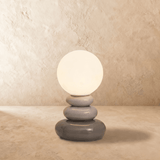 Sculptural stacked ceramic table lamp supplementary product view 5