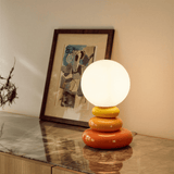 Sculptural stacked ceramic table lamp additional product view 6