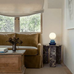 Sculptural stacked ceramic table lamp additional product view 12