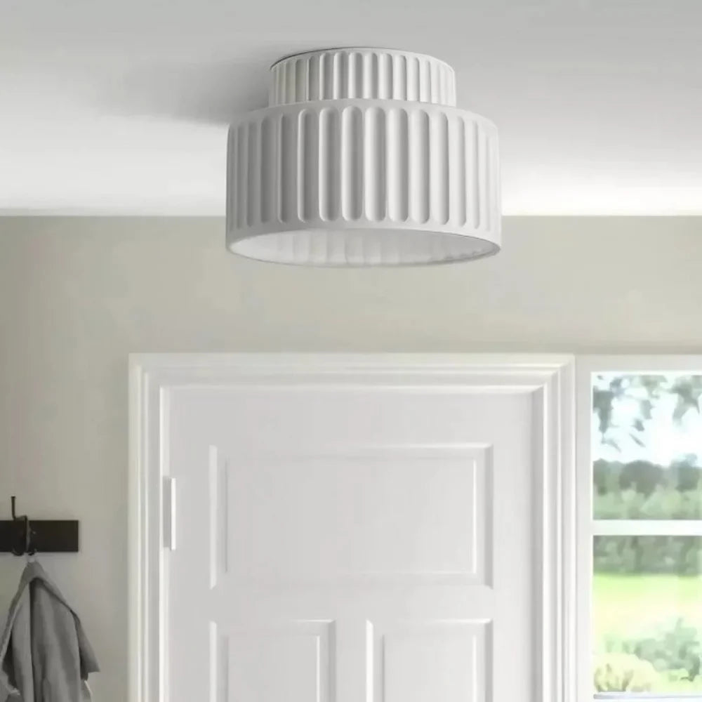 Two-tier ceiling light shown mounted flat to a plain white ceiling surface