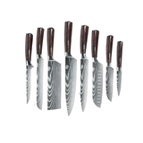 Japanese kitchen knife set pcs arranged in gift box