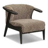 Cozy sheepskin arm chair with padded seat and paddle arms