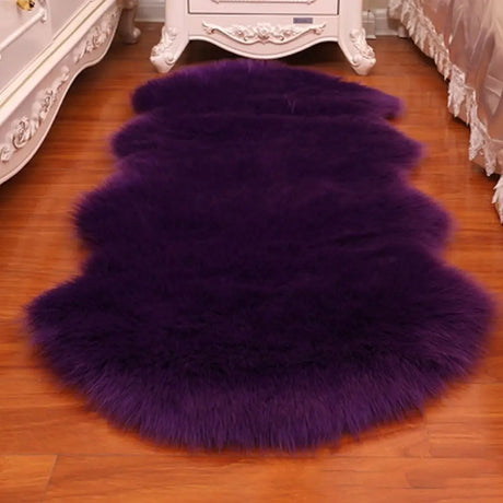 Sheepskin rug in hallway creating cozy entryway accent