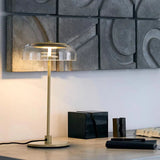 Side lamp table styled on a desk