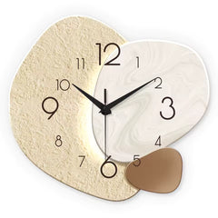 Silent Wall Clock – Modern Moon Phase White Wooden Design - Hurbane Home