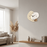 Silent Wall Clock – Modern Moon Phase White Wooden Design - Hurbane Home