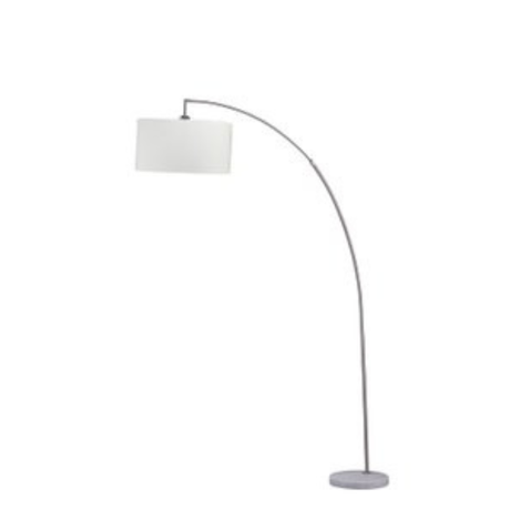 Arc Floor Lamp – White Silver 86 Inch Curved Lamp with Drum Shade HomeRoots