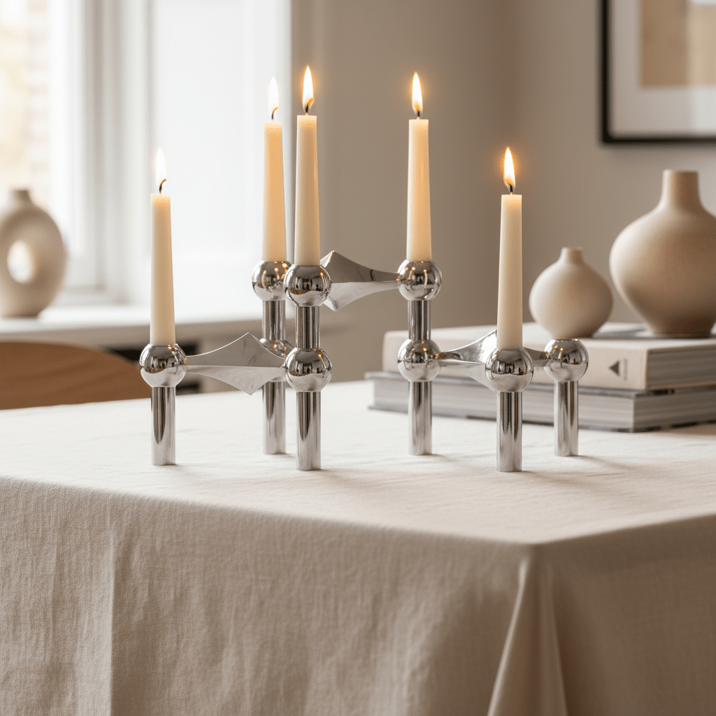 Silver Candle Holder Centerpieces – Elegant Metal Set for Home Decor - metal candle holder - Hurbane Home