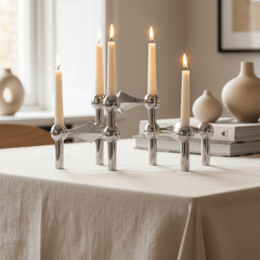 Silver Candle Holder Centerpieces – Elegant Metal Set for Home Decor - metal candle holder - Hurbane Home