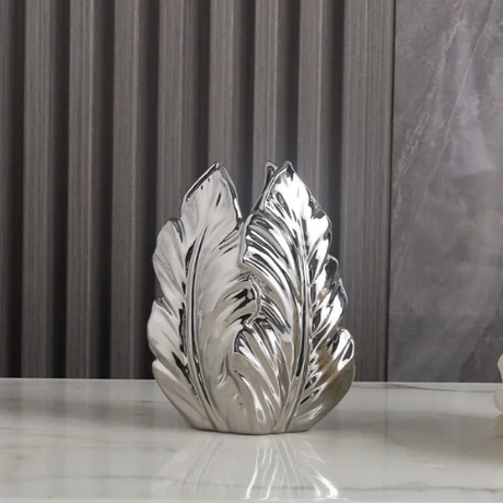 silver ceramic nordic vase