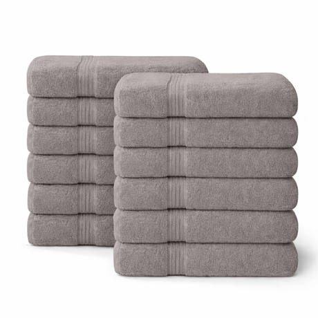 12-Piece-Large Bath Towels - 100% Cotton, 550 GSM, Luxurious and Absorbent