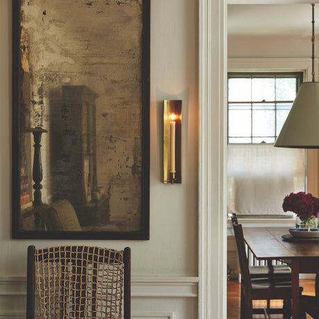 Brass Channel Candle Wall Sconce Tall Tapered Candle Holder