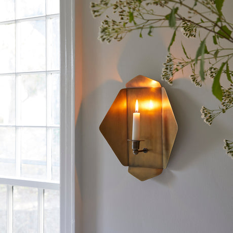 Sir Madam Quatrefold Brass Candle Wall Sconce Single Light