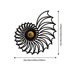 Shell wall light size guide for three diameters