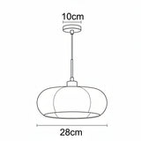 Modern Glass Pendant Light with Hand-Blown Oval Shade for Dining