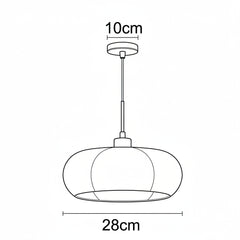 Modern Glass Pendant Light with Hand-Blown Oval Shade for Dining