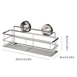 Stainless Steel Suction Corner Shower Shelf Rustproof Deep Storage Basket
