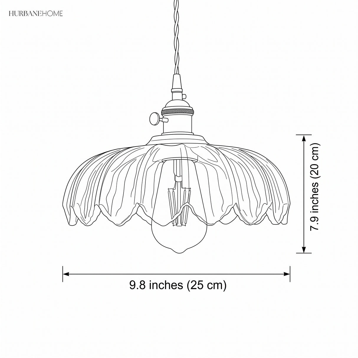 Rustic Tulip Glass Pendant Light