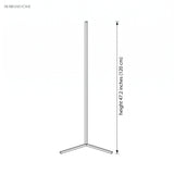 Line drawing showing corner floor lamp height of 47.2 inches on a triangle base