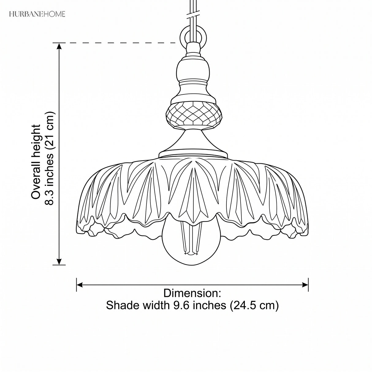 retro glass flower pendant light dimensions