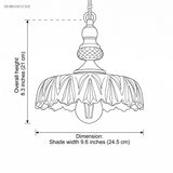 retro glass flower pendant light dimensions