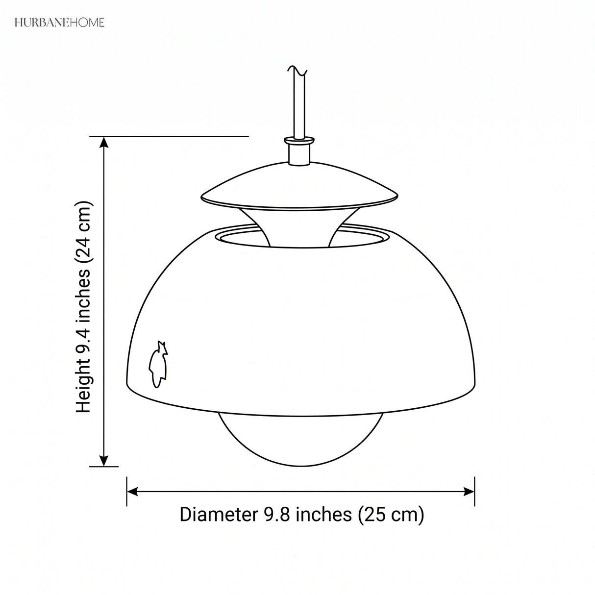 nordic bud metal spherical pendant light dimensions