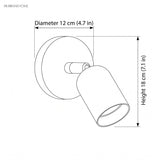 Dimension drawing showing 4.7 inch diameter base and 7.1 inch overall height