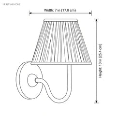 rustic pleated fabric wall sconce dimensions