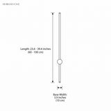 Line drawing showing wall light length from 23.6 to 39.4 inches and 3.9 inch base