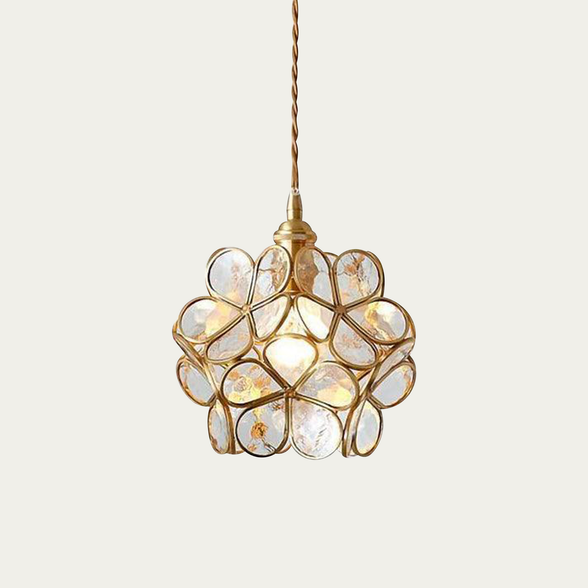 Mylene Flower Petal Glass Pendant Light Modern Fixture