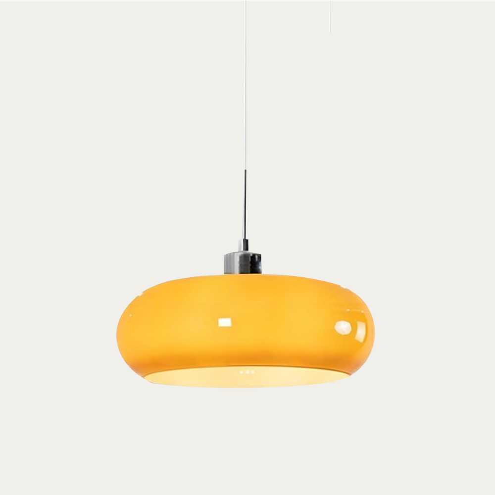 Bauhaus Kieran Glass Pendant Light Iron 1-Light