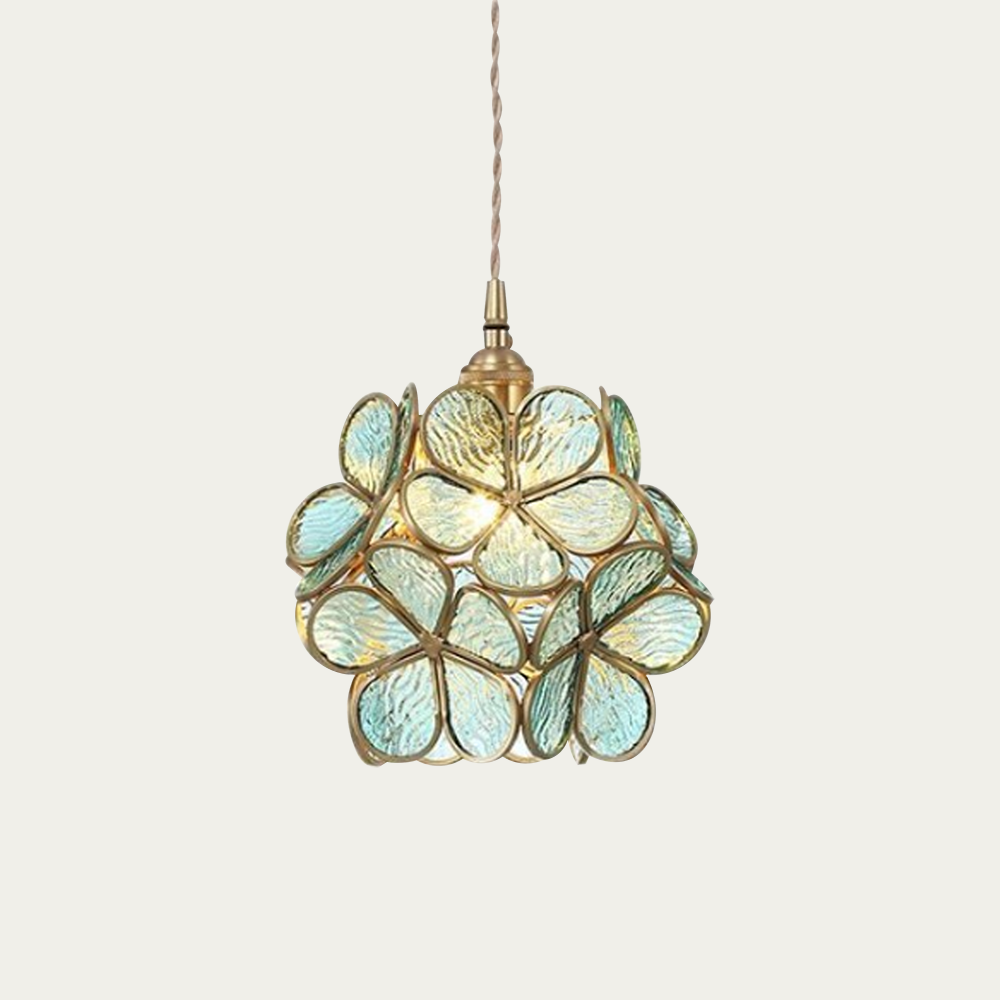 Mylene Flower Petal Glass Pendant Light Modern Fixture