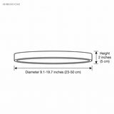Dimension diagram: slim flush mount ceiling light, diameter 9.1 to 19.7 inches, height 2 inches