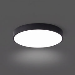 Slim circular flush mount LED ceiling light in black