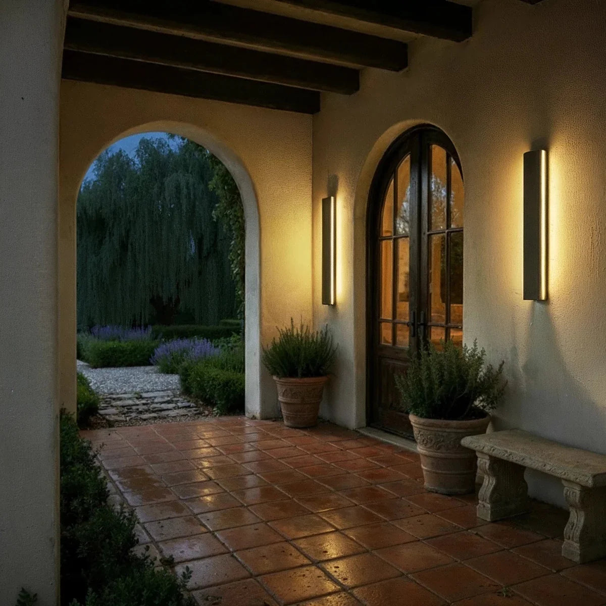 Slim linear LED exterior wall sconce further product image 10