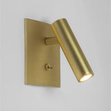 Small square LED wall sconce with an integrated switch, black finish, view 7