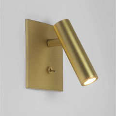 Small square LED wall sconce with an integrated switch, black finish, view 7