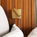 Square metal wall sconce, 4.3 inches wide with a built in switch, view 9