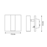 Small square LED wall sconce with an integrated switch, black finish, view 13